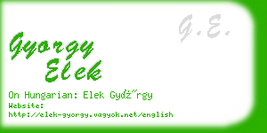 gyorgy elek business card